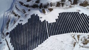 A general view of solar panels installed in Bitlis province, Türkiye, Feb. 17, 2025. (AA Photo)
