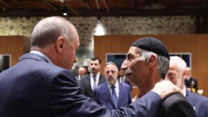 President Recep Tayyip Erdoğan speaks to families of terrorism victims, Istanbul, Türkiye, March 1, 2025. (İHA Photo)