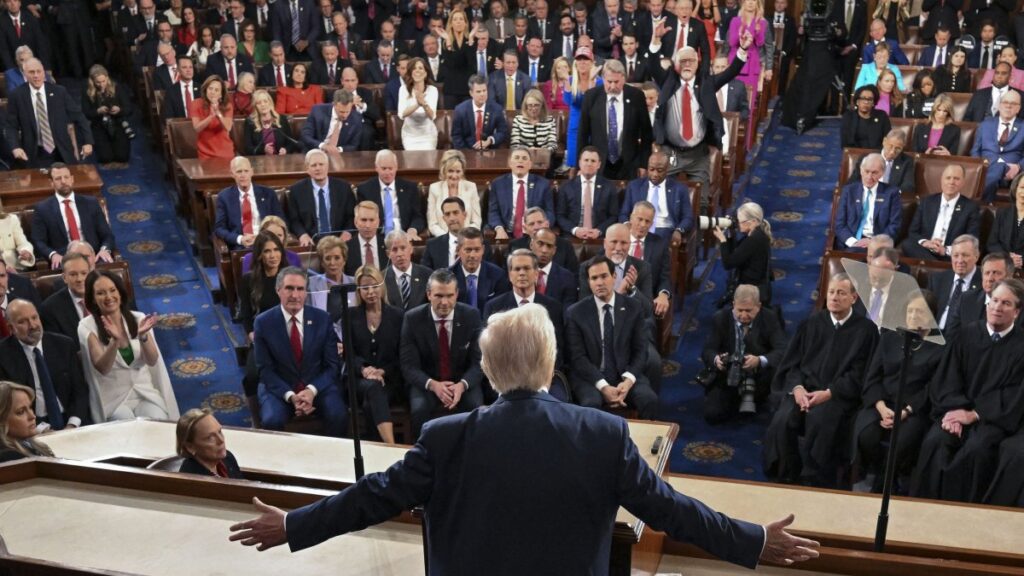 U.S. President Donald Trump addresses a joint session of the Congress at the Capitol in Washington, D.C., U.S., March 4, 2025. (EPA Photo)