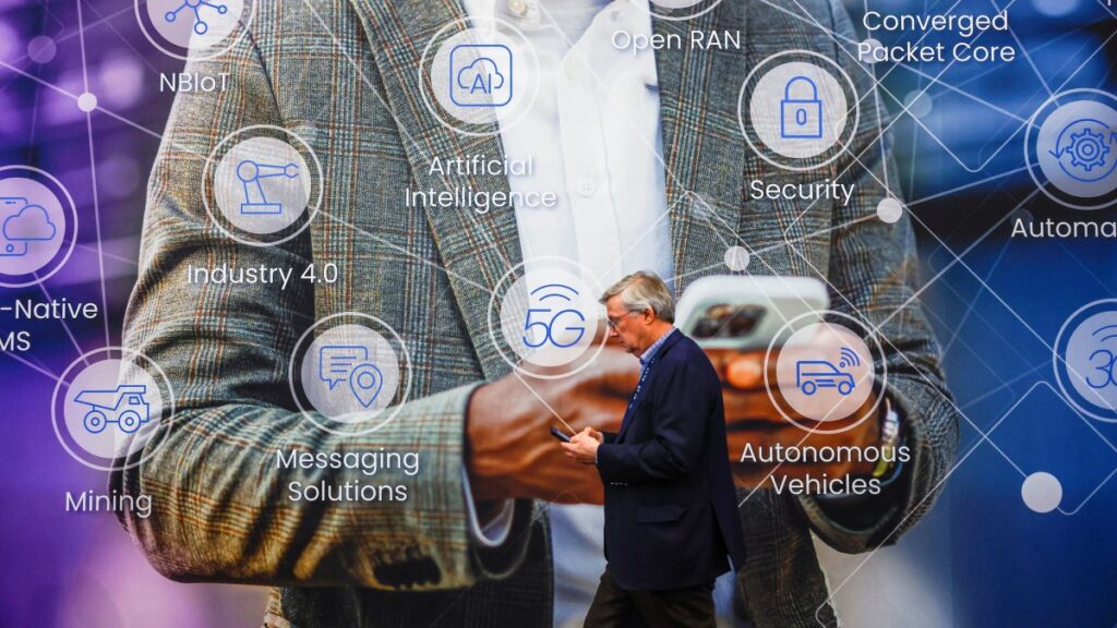 A man walks at the 2025 Mobile World Congress (MWC) in Barcelona, Spain, March 4, 2025. (Reuters Photo)