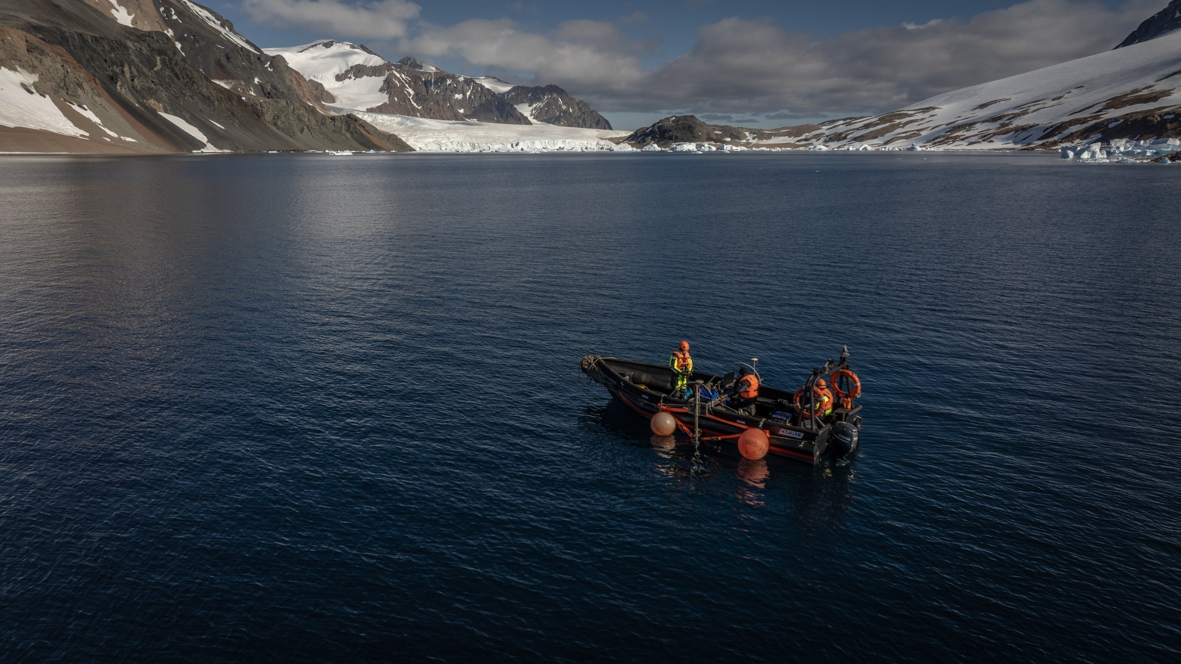 Teams from Türkiye's General Directorate of Mapping and the Turkish Naval Forces Command conducting research, Antarctica, Feb. 28, 2025. (AA Photo)