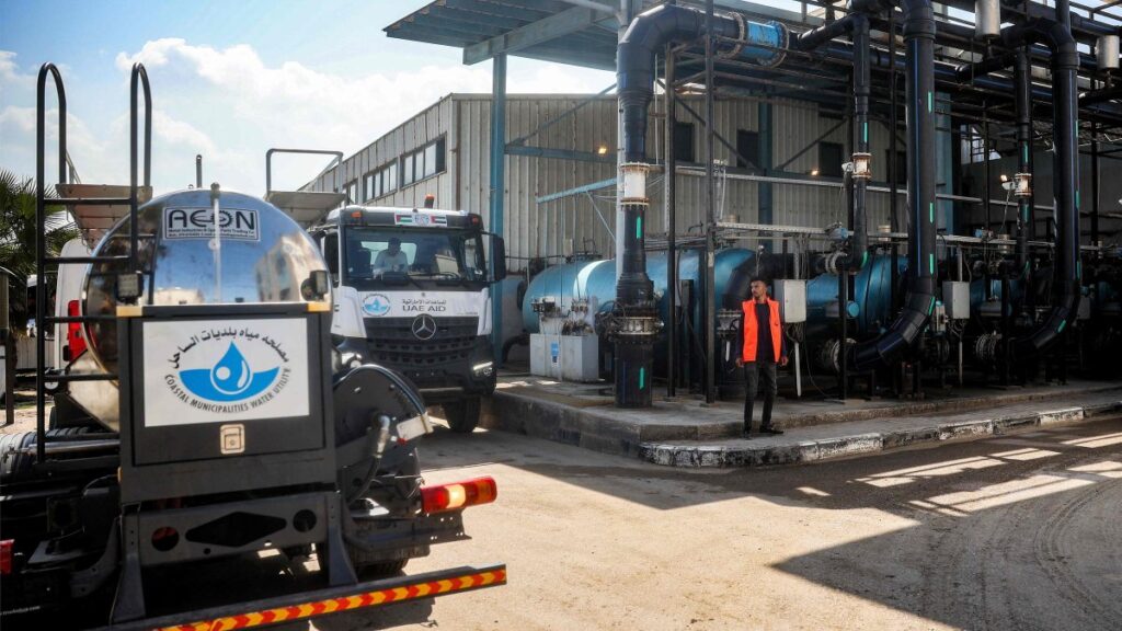 The Southern Gaza Desalination plant stopped working after Israel cut off the electricity supply to the Gaza Strip, in Deir el-Balah, central Gaza, Palestine, March 10, 2025.