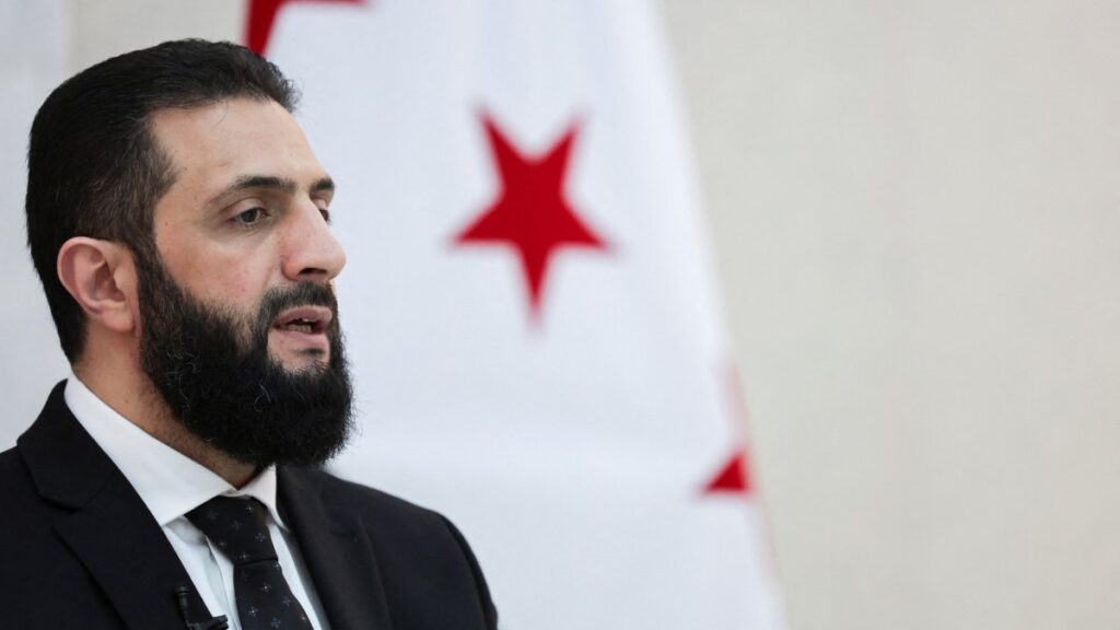 Syria’s interim President Ahmed al-Sharaa attends an interview in Damascus, Syria, March 10, 2025. (Reuters Photo)