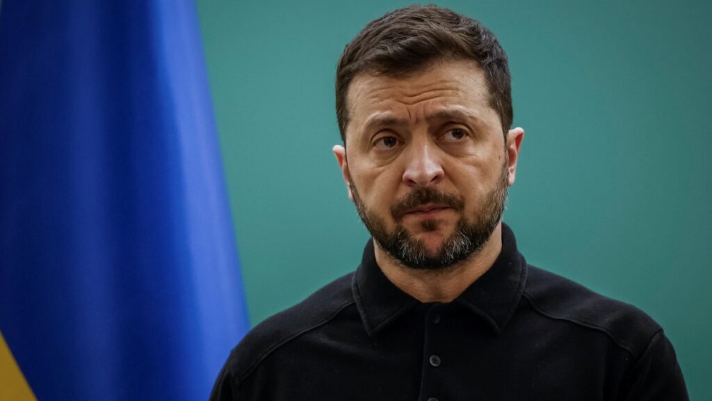 Ukraine’s President Volodymyr Zelenskyy speaks to Ukrainian Muslim service members before sharing an iftar with them, a meal to break their fast at sunset, during the holy month of Ramadan, in a mosque in Kyiv, Ukraine, March 13, 2025. (Reuters Photo)