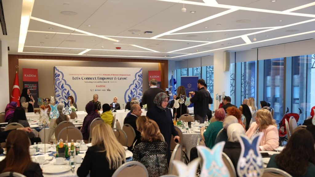 Women leaders attend an iftar program organized by the Women and Democracy Association (KADEM) during a U.N. event, New York, U.S., March 14, 2025. (AA Photo)