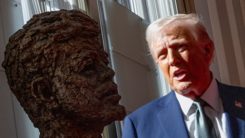U.S. President Donald Trump speaks to the media after attending a board meeting at the Kennedy Center, Washington, U.S., March 17, 2025. (Reuters Photo)