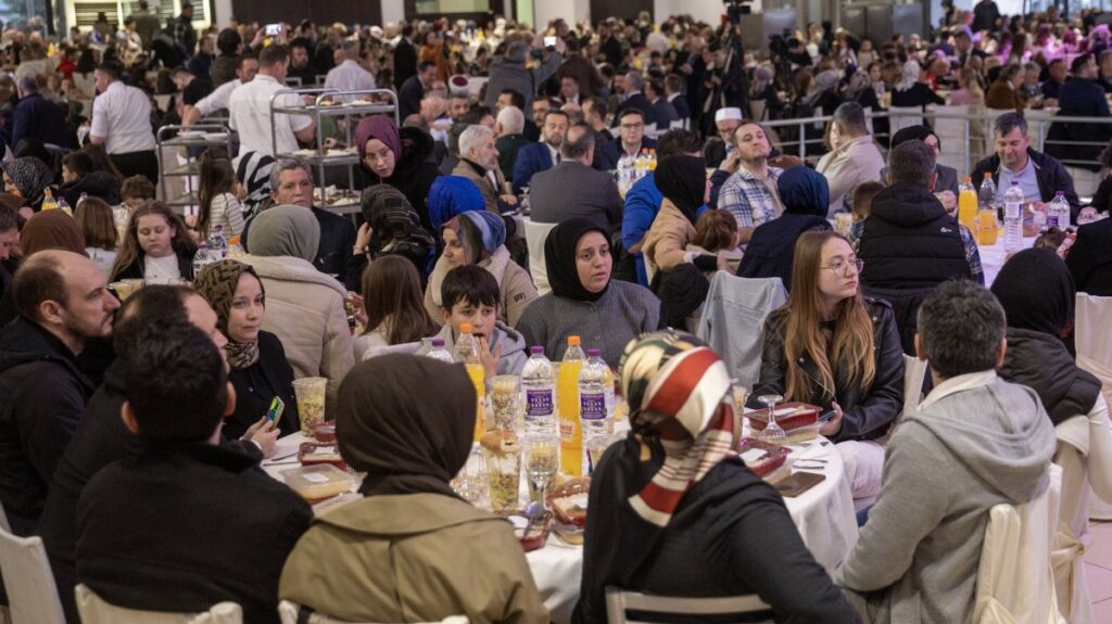 The Iskeçe Elected Mufti's Office hosts an iftar for the Muslim holy month of Ramadan in the Western Thracian region of Iskeçe (Xanthi), Greece, March 13, 2025. (AA Photo)