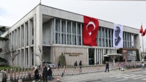 A view of the Istanbul municipality building, Istanbul, Türkiye, March 19, 2025. (EPA Photo)