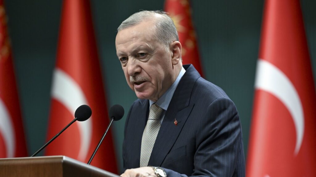 President Recep Tayyip Erdoğan addresses the Cabinet at the Presidential Complex, Ankara, Türkiye, March 24, 2025. (AA Photo)
