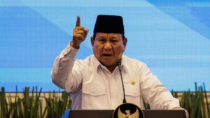 Indonesia’s President Prabowo Subianto speaks at an event in Jakarta, Indonesia, March 13, 2025. (AFP Photo)