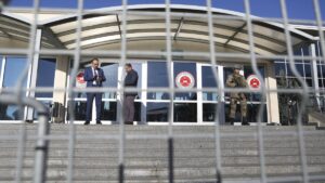 A view of the prison-courthouse complex where 20 defendants accused of spying for Mossad are being tried, Istanbul, Türkiye, Dec. 11, 2017. (AP Photo)