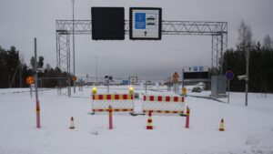The closed Vaalimaa border checkpoint between Finland and Russia in Virolahti, Finland, Jan. 14, 2024. (AFP File Photo)