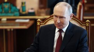 President Vladimir Putin meets with the Russian Armed Forces General Staff Chief, Moscow, Russia, April 19, 2025. (AFP Photo)
