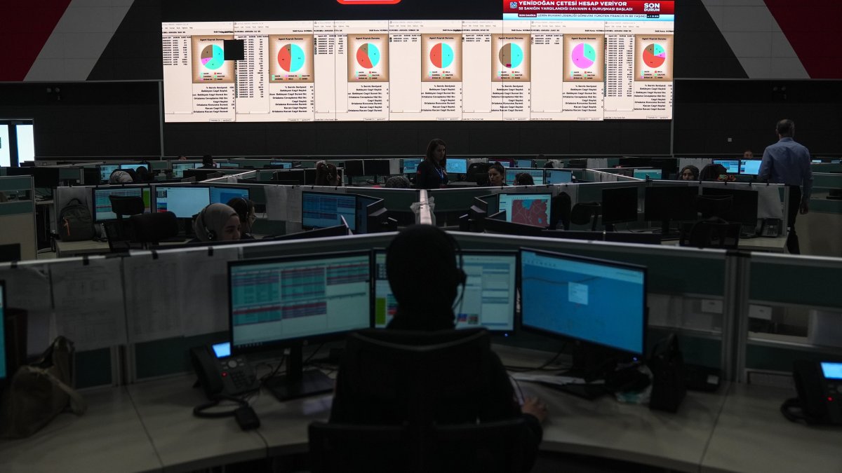 A general view shows the command center of the 112 Emergency Call Center, Ankara, Türkiye, April 21, 2025. (AA Photo)