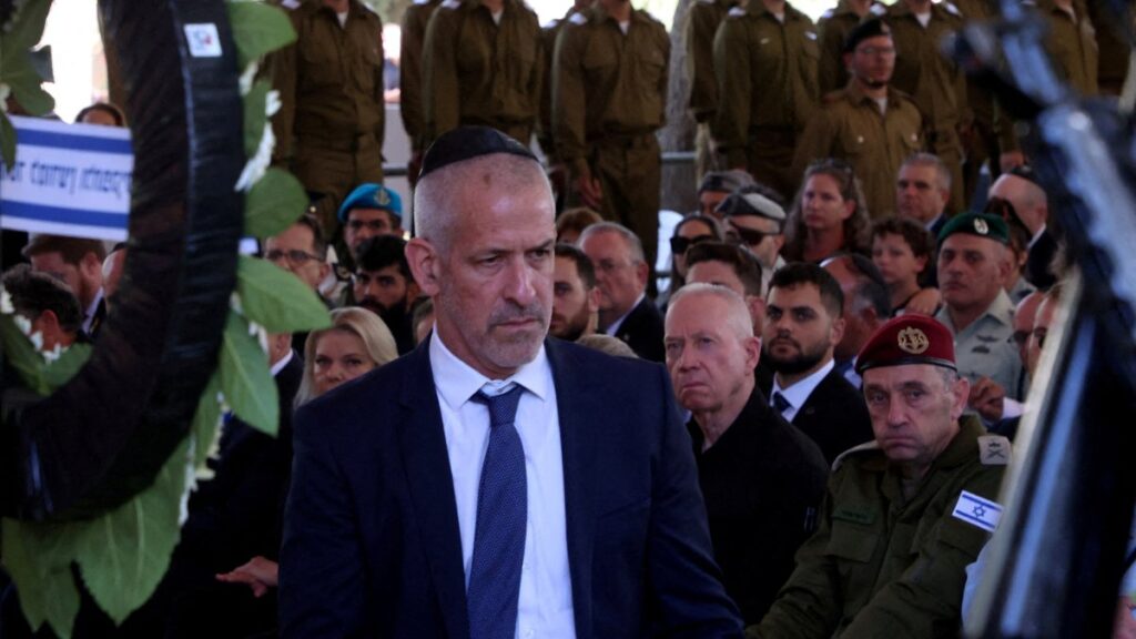 Israeli Security Agency director Ronen Bar attends a memorial ceremony at the Mount Herzl military cemetery in Jerusalem, Oct. 27, 2024. (Reuters File Photo)