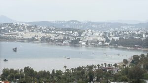 Heavy rains disrupt life, causing flooding and strong currents in Bodrum, Türkiye, April 30, 2025. (DHA Photo)