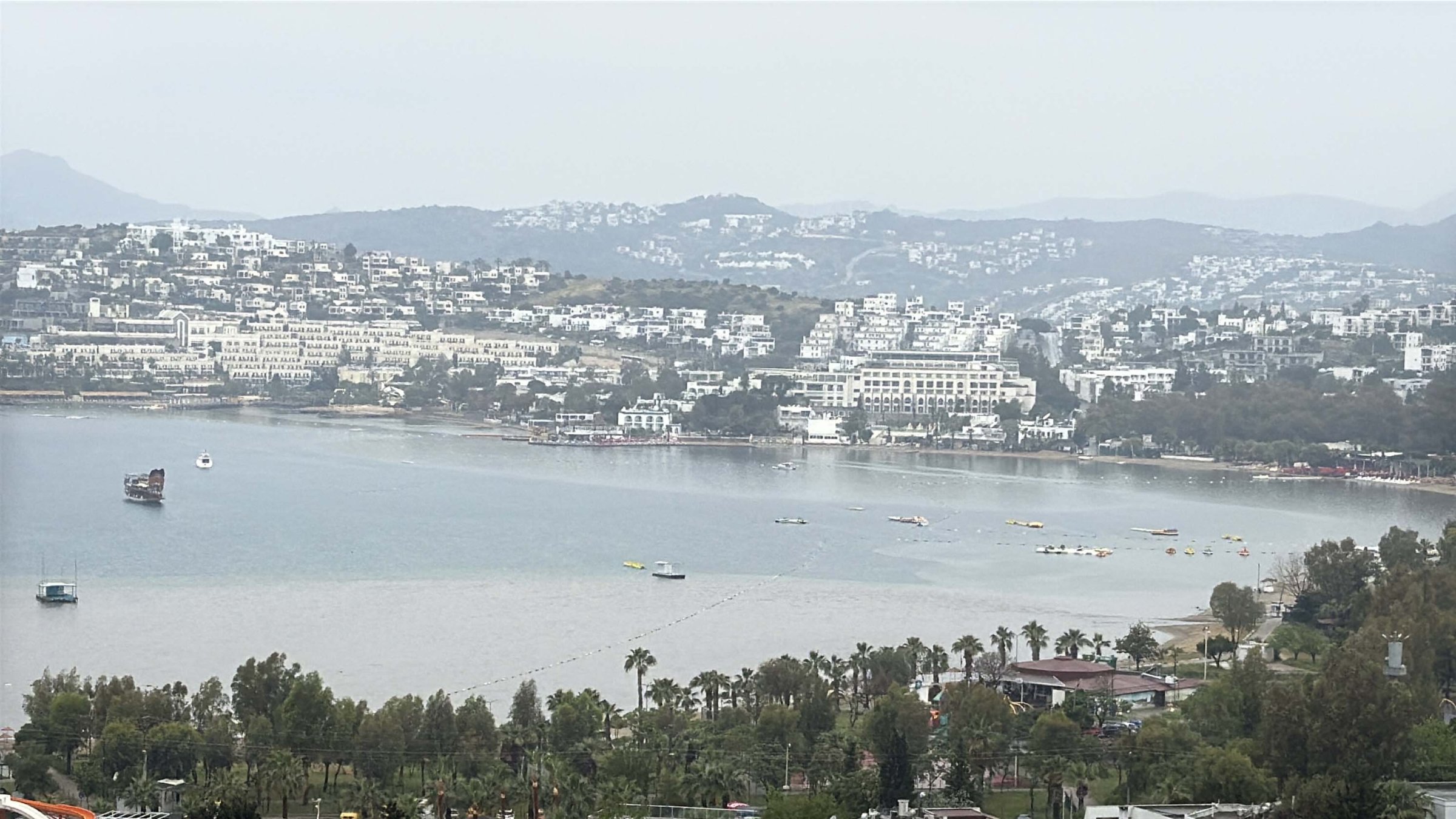 Heavy rains disrupt life, causing flooding and strong currents in Bodrum, Türkiye, April 30, 2025. (DHA Photo)