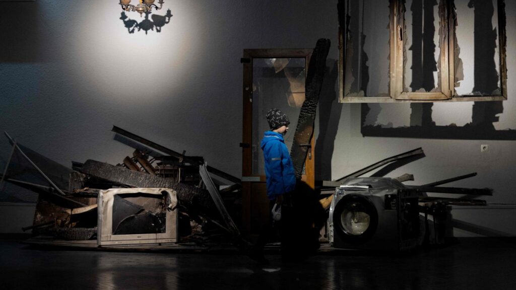 A child visits an exhibition on the Russia-Ukraine war at the National Museum of the History of Ukraine in World War II, Kyiv, Ukraine, May 2, 2025. (AFP Photo)