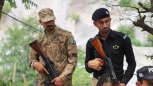 Pakistani troops stand guard in Pakistan-ruled Kashmir, May 8, 2025. (AA Photo)