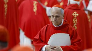 Cardinal Robert Prevost attends the Fifth Novemdiale Mass in memory of late Pope Francis in Saint Peter's Basilica, Vatican City, April 30, 2025. (EPA Photo)