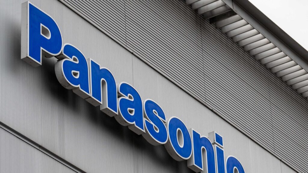 The logo of Japanese electronics giant Panasonic is seen outside the Panasonic Center, Tokyo, Japan, Feb. 2, 2023. (AFP Photo)