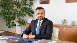In this undated photo, Turkcell CEO Ali Taha Koç is seen at his office in Istanbul, Türkiye. (AA Photo)