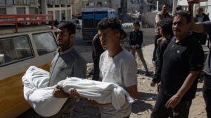 Palestinians mourn one of the victims of an Israeli airstrike during their funeral, Gaza City, Palestine, May 7, 2025. (EPA Photo)