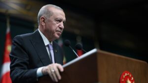 President Recep Tayyip Erdoğan speaks at an event in Ankara, Türkiye, May 12, 2025. (DHA Photo)