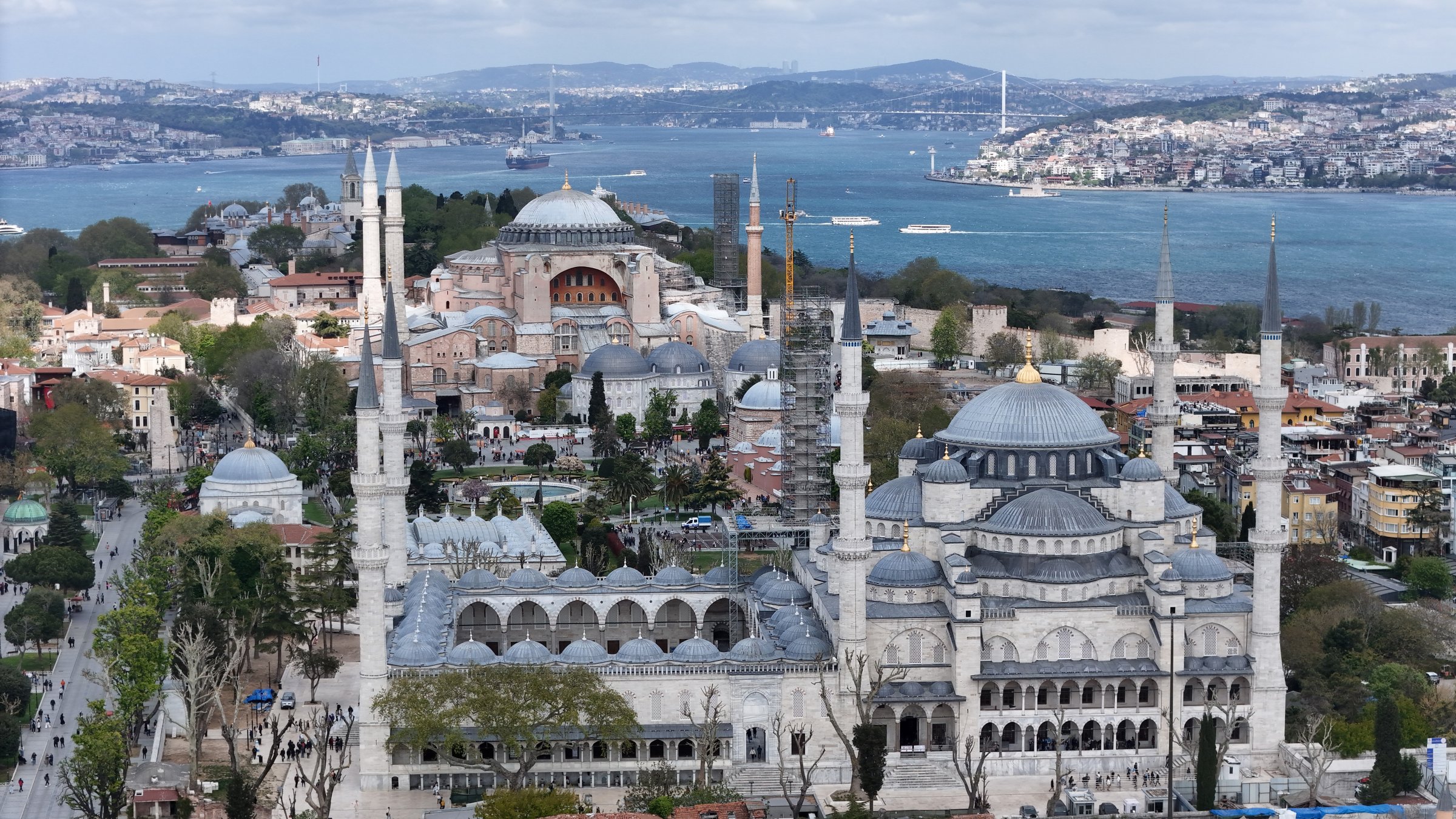A view of the Istanbul skyline shows Hagia Sophia and Sultan Ahmet Mosque, Istanbul, Türkiye, May 14, 2025.