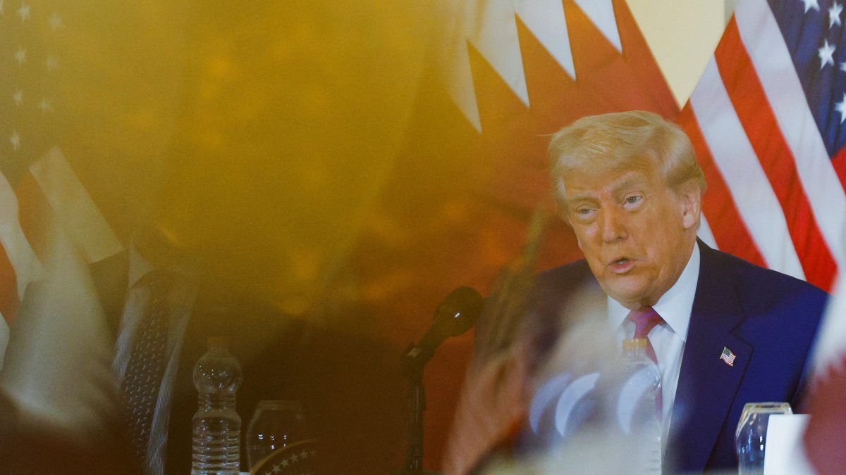 U.S. President Donald Trump speaks during a roundtable discussion in Doha, Qatar, May 15, 2025. (Reuters Photo)