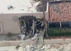 Debris covers the ground after an explosion, Palm Springs, U.S., May 17, 2025. (AP Photo)