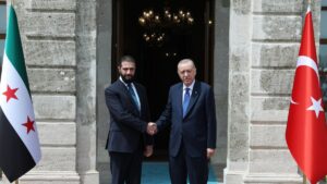 President Recep Tayyip Erdoğan receives Syria’s interim President Ahmad al-Sharaa at the Dolmabahçe Palace, in Istanbul, Türkiye, May 24, 2025. (AA Photo)