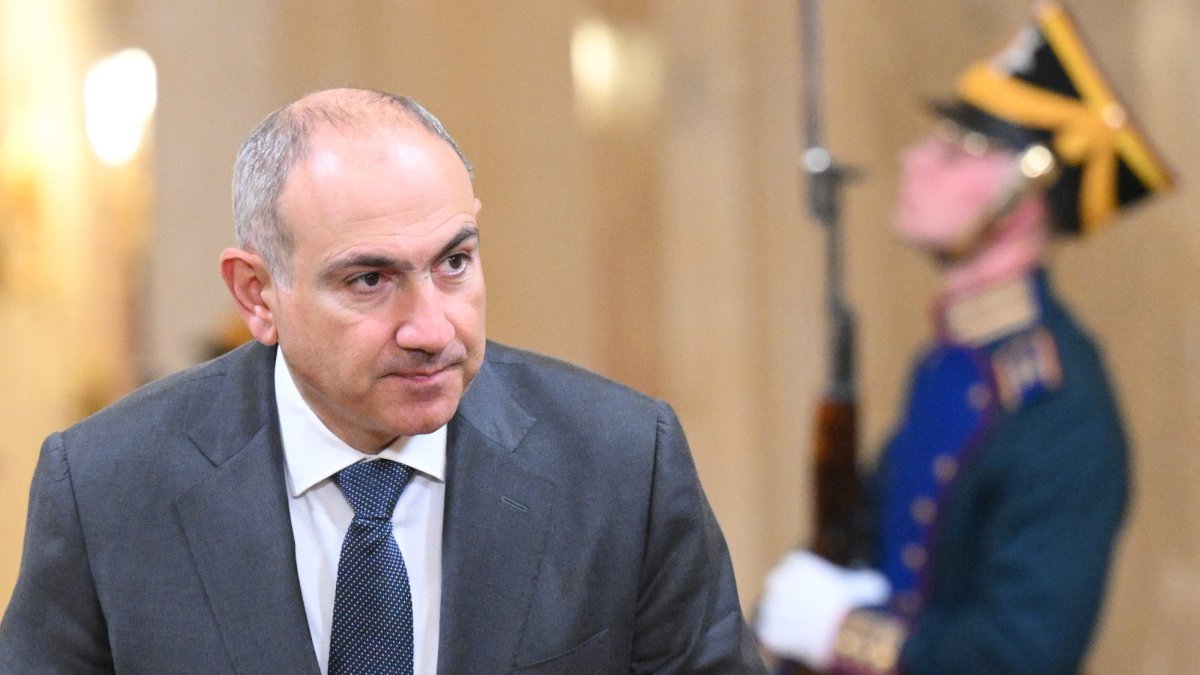Armenian Prime Minister Nikol Pashinyan arriving for a gala concert held for heads of foreign delegations attending celebrations to mark Victory Day, Moscow, Russia, May 8, 2025. (EPA Photo)