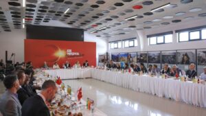 Kızılay Chair Fatma Meriç Yılmaz speaks to media representatives, Ankara, Türkiye, May 26, 2025 (Courtesy of Kızılay)