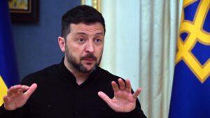 Ukraine's President Volodymyr Zelenskyy speaks to the media during a press briefing in Kyiv, Ukraine, May 19, 2025. (AFP Photo)