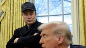 Elon Musk listens to U.S. President Donald Trump speak in the Oval Office of the White House in Washington, D.C., Feb. 11, 2025. (Reuters File Photo)