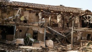 A view of the burnt Khartoum Teaching Hospital building, showing signs of destruction by artillery shelling, in Khartoum, Sudan, April 26, 2025. (Reuters Photo)