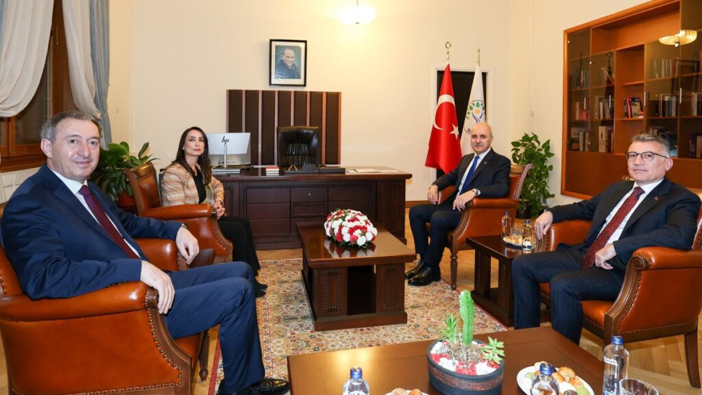 Parliament Speaker Numan Kurtulmuş (2nd R) meets with the co-chairs of the People’s Equality and Democracy Party (DEM Party), Ankara, Türkiye, June 2, 2025. (AA Photo)