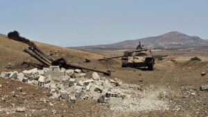 Syrian military equipment lay destroyed after Israeli strikes in Daraa, Syria, June 4, 2025. (AA Photo)