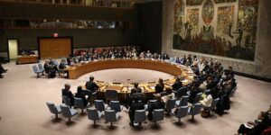 Members of the United Nations Security Council sit during a meeting on Syria at the United Nations Headquarters in New York City, NY, U.S. April 5, 2017. (Reuters File Photo)