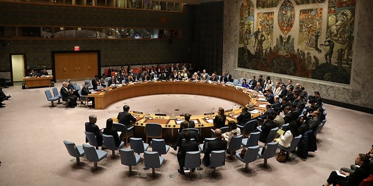 Members of the United Nations Security Council sit during a meeting on Syria at the United Nations Headquarters in New York City, NY, U.S. April 5, 2017. (Reuters File Photo)