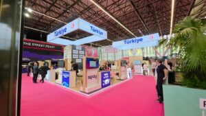 A shared national pavilion of Turkish fintech firms is seen on the sidelines of the Money 20/20 Europe conference in Amsterdam, the Netherlands. (Photo by Timur Sırt)