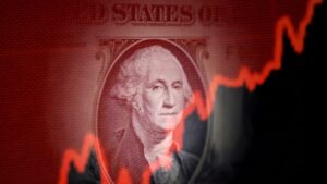U.S. dollar banknote and rising stock graph are seen in this illustration taken April 25, 2025. (Reuters Photo)