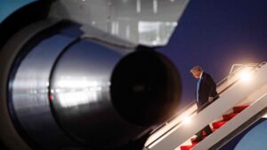 U.S. President Donald Trump alights from Air Force One after arriving at Joint Base Andrews, June 17, 2025. (AFP Photo)