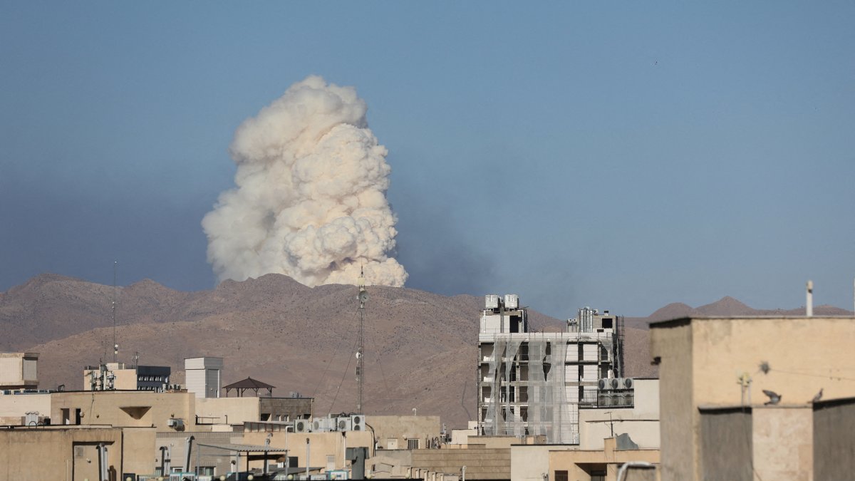 Smoke rises following an Israeli attack in Tehran, Iran, June 18, 2025. (West Asia News Agency via Reuters)