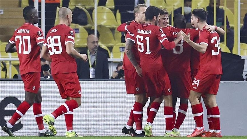 Royal Antwerp celebrate their first Belgian top-tier football title since 1957