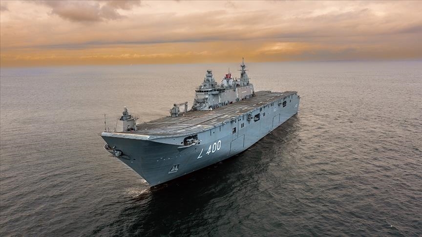 Turkish navy receives Türkiye's largest warship TCG Anadolu