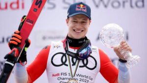 Odermatt's giant slalom victory lifted his tally past the previous mark set by Austrian great Hermann Maier in the 1999-2000 season.