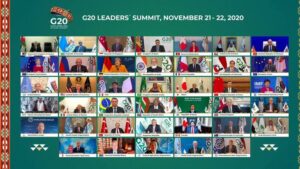 This image shows the leaders' family photo at G20 summit virtually held in Saudi Arabia, on November 21, 2020.