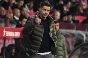Girona FC's head coach Michel Sanchez gestures during a La Liga match against Athletic Club, Girona, Spain, Nov. 27, 2023. (EPA Photo)